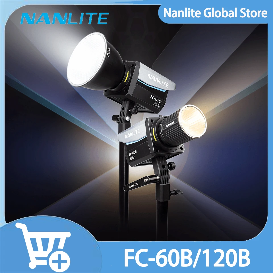 Nanlite FC-60B 78W FC-120B 145W Bi-Color LED Spotlight 2700K-6500K Photography Lighting Fill Light for Video Studio Outdoor