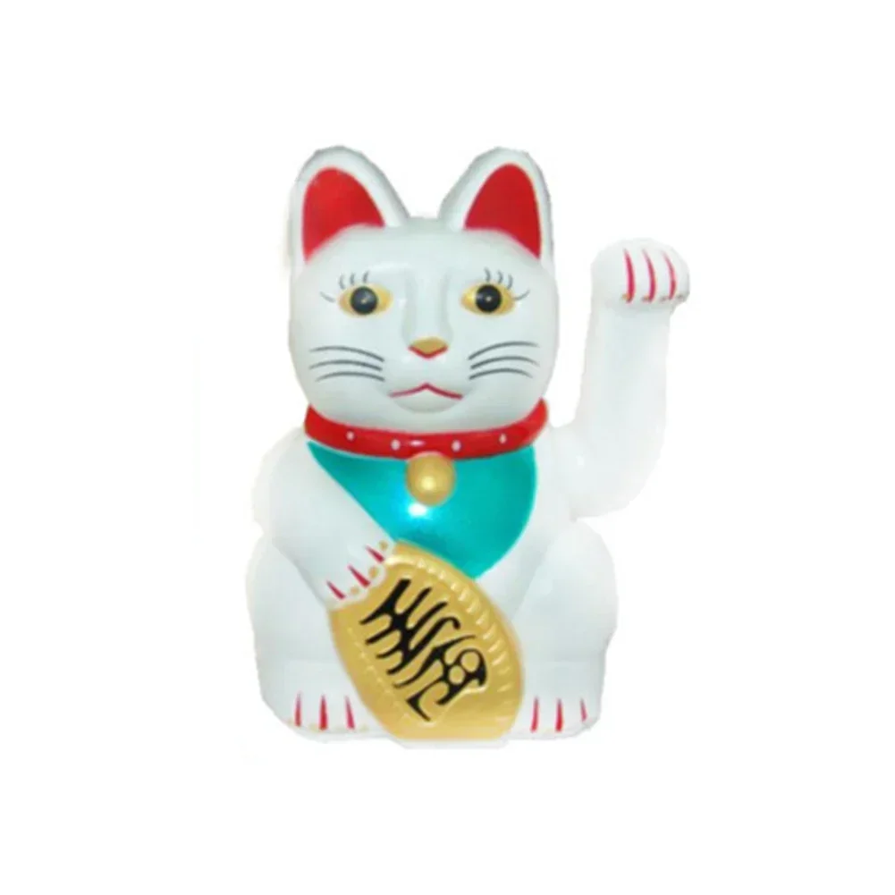 Japanese Lucky Waving Cat Beckoning Maneki Wealth Fortune Shaking Hands Car Decoration Home Office Checkout Counter Ornament