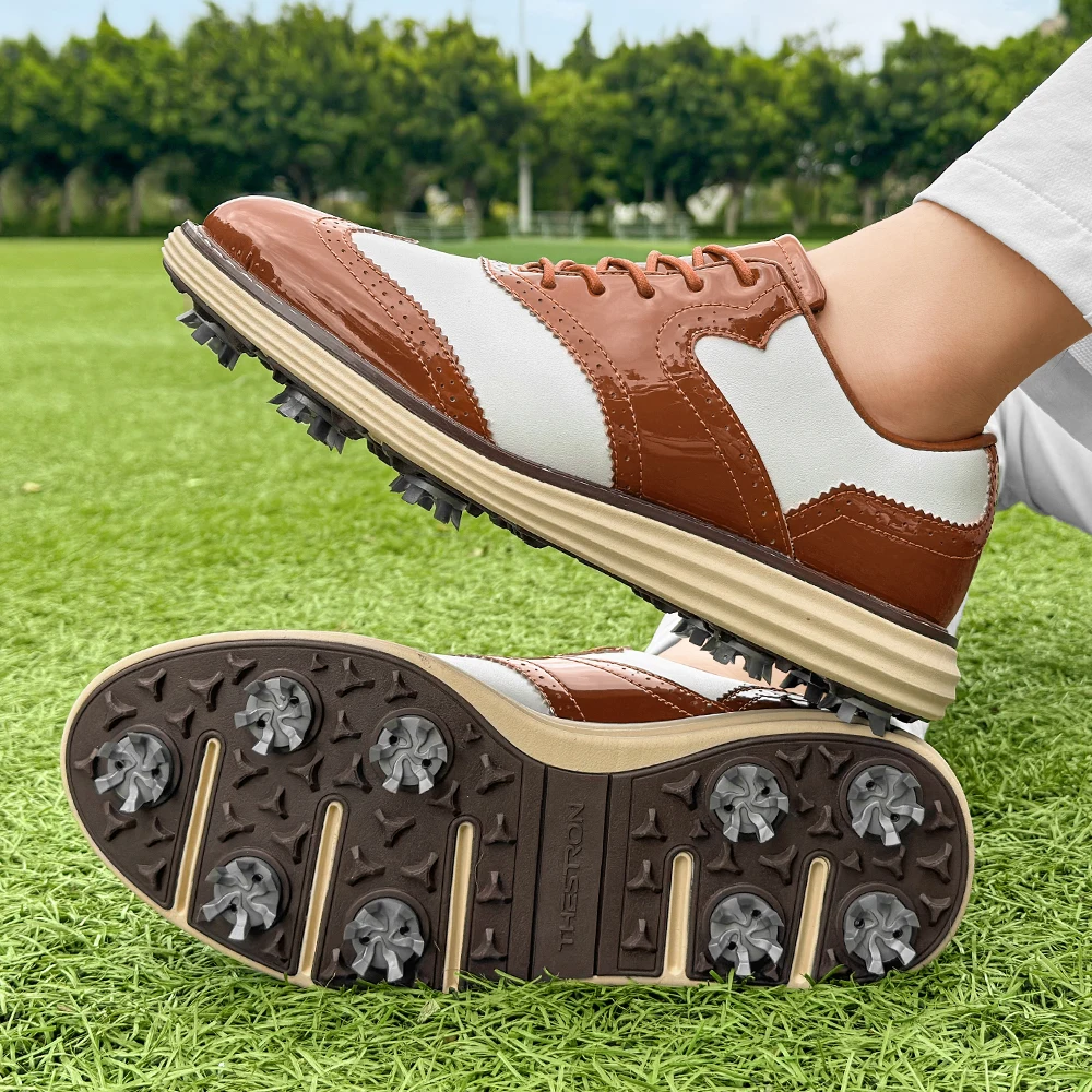 Fashionable Golf Shoes for Men, Outdoor Fitness and Leisure Walking Shoes, Comfortable Grass Training Golf Shoes