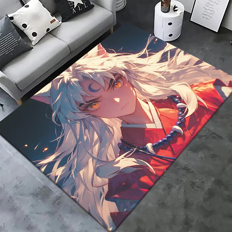 MINISO Inuyasha cool Cartoon HD Print Carpet Living Room,kitchen,Home Decor,Sofa,Table,Rug,Non-slip,Chair,Beb,Picnic,Camp,Mat