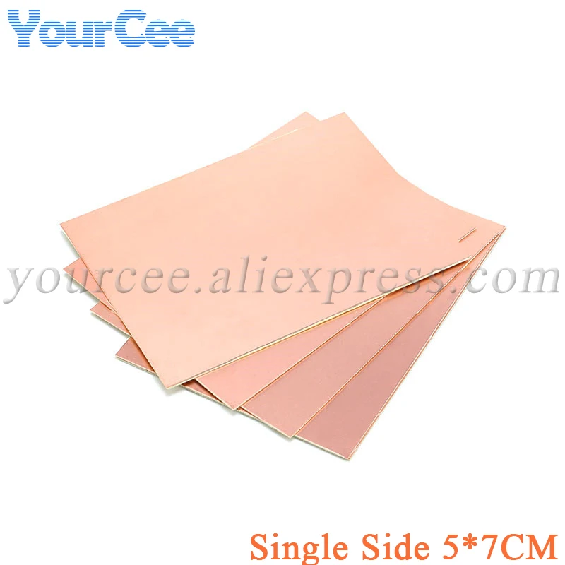 10pcs 5*7cm FR4 PCB Single Side Copper Clad Plate DIY Kit Laminate Circuit  Fiber Material Universal Board 5*7cm