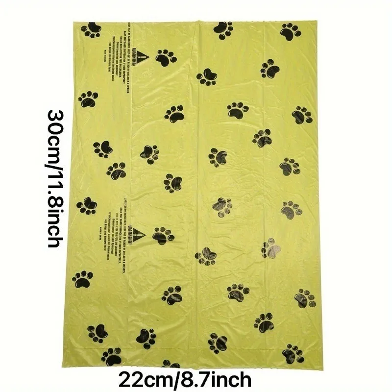 10 Sacos de Lixo para Cães Extra Grossos (22x30cm), Sacos de Resíduos de Animais de Estimação à Prova de Vazamento com Estampa de Patas