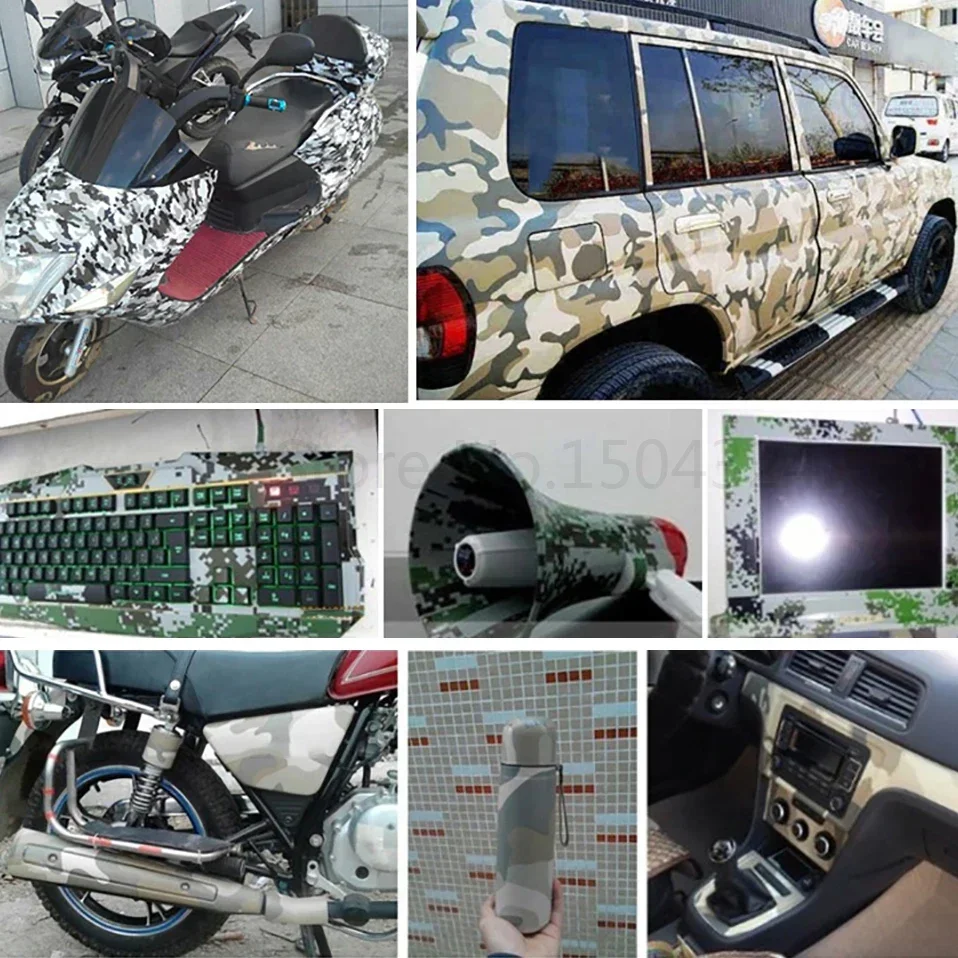 30cm*100cm Camouflage Vinyl PVC Car Sticker Wrap Film Digital Woodland Army Military Green Camo Desert Decal For Auto Motorcycle view 6