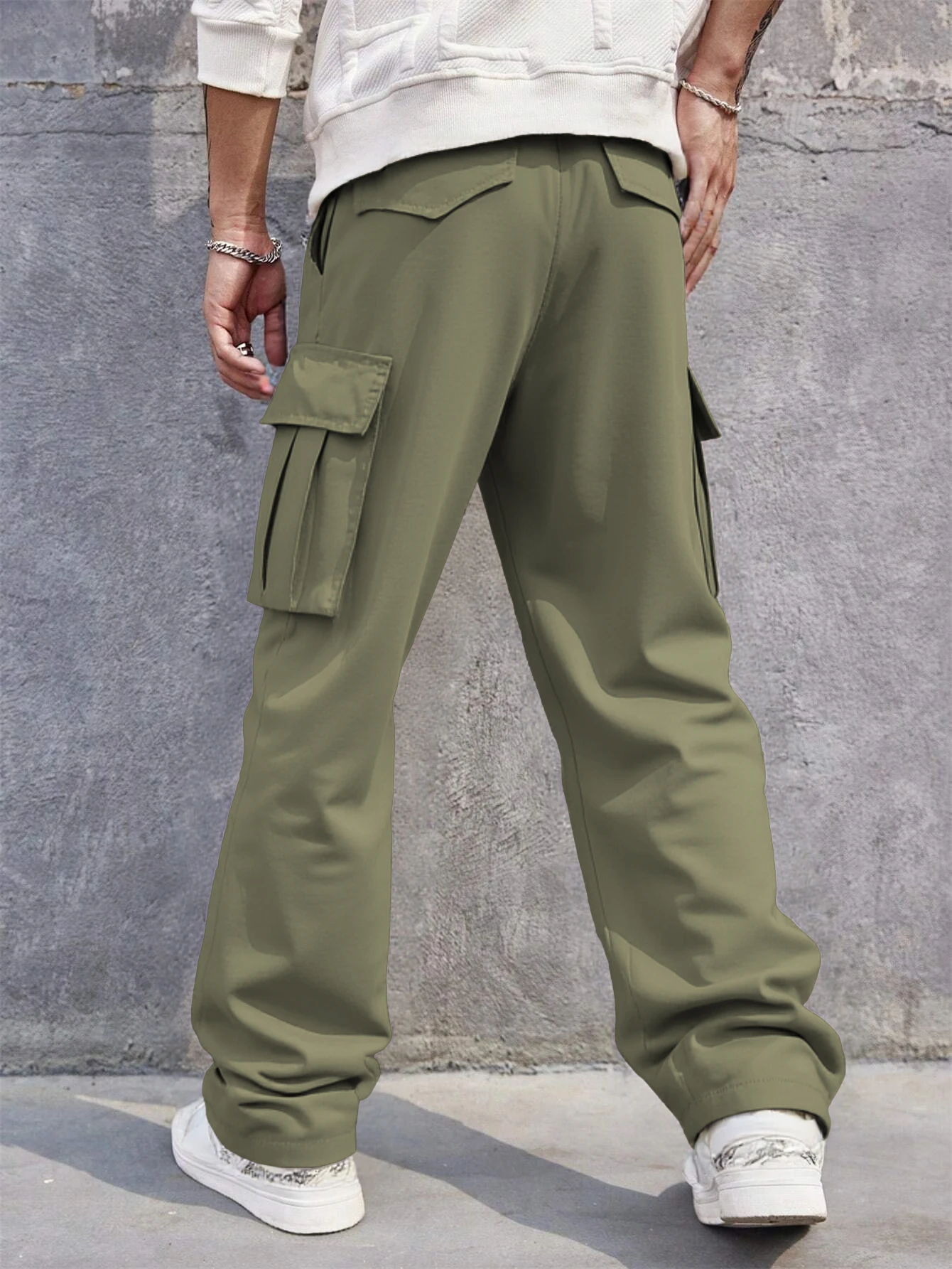3D Pockets, Street-bombing Workwear, Trendy Functional Lacing, Loose-fitting Casual Pants, Men's Straight-cut Fashion