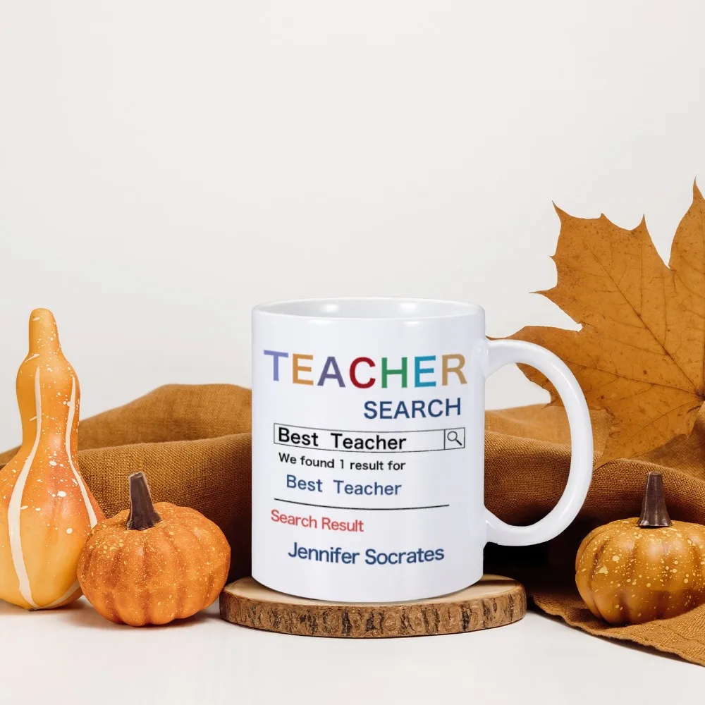 Custom Teacher Name Ceramics Coffee Mugs Teacher\'s Day Appreciation Cup Best Original Teacher\'s Gift Drink Coffee Cocoa Milk Mug