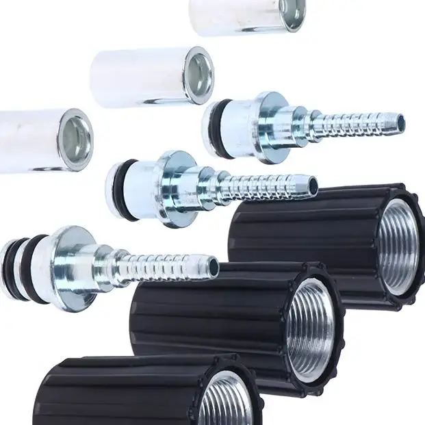 High Pressure Washer Hose Connectors | D14/D15mm Insert Fittings | M22 Ring Nut | Twist Lock Connector for Car Washing Water Hos