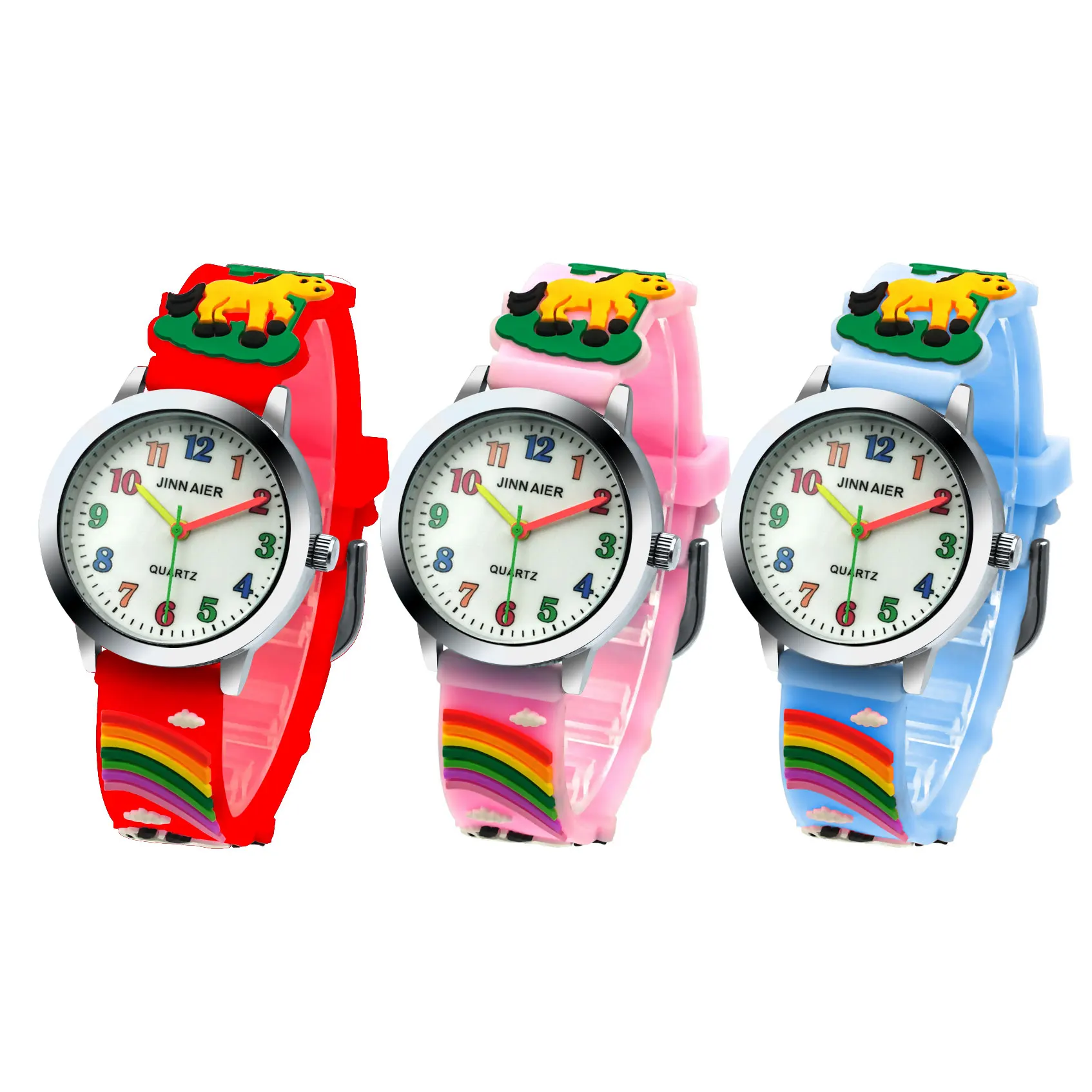 Creative New Kids Watch Cute Cartoon Insect Silicone Quartz Waterproof Watch Free Strap for Boys and Girls Relogio Infantil