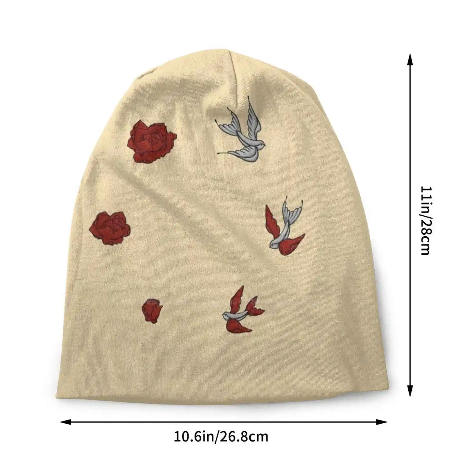 Sm3 Flower / Swallow Tattoo Knitted Hat Warm Beanie Outdoor Caps Shawn Mendes Mendes Army Flower In My Blood Swallow Sm3