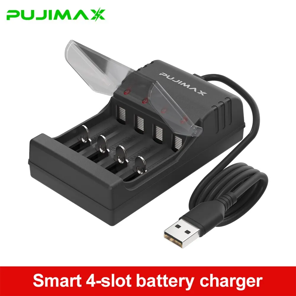 PUJIMAX 8 Slot USB Output Fast Charging Battery Charger Short Circuit Protection Suitable For AA/AAA/Nimh Rechargeable Batteries