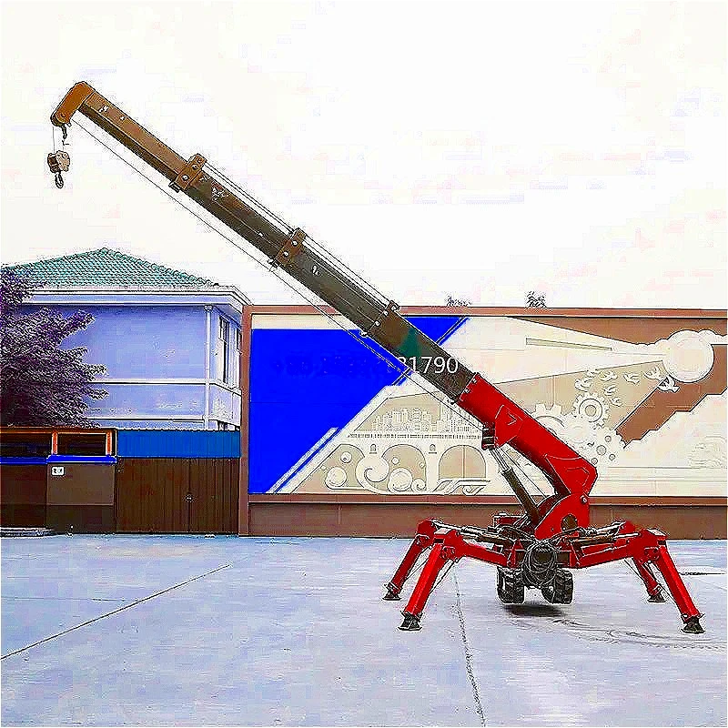 China Spider Crane 3 Tons Hydraulic Tower Crawler Spider Crane Long Arm Fly Jib Telescopic Crawler Spider Crane Lifting Platform