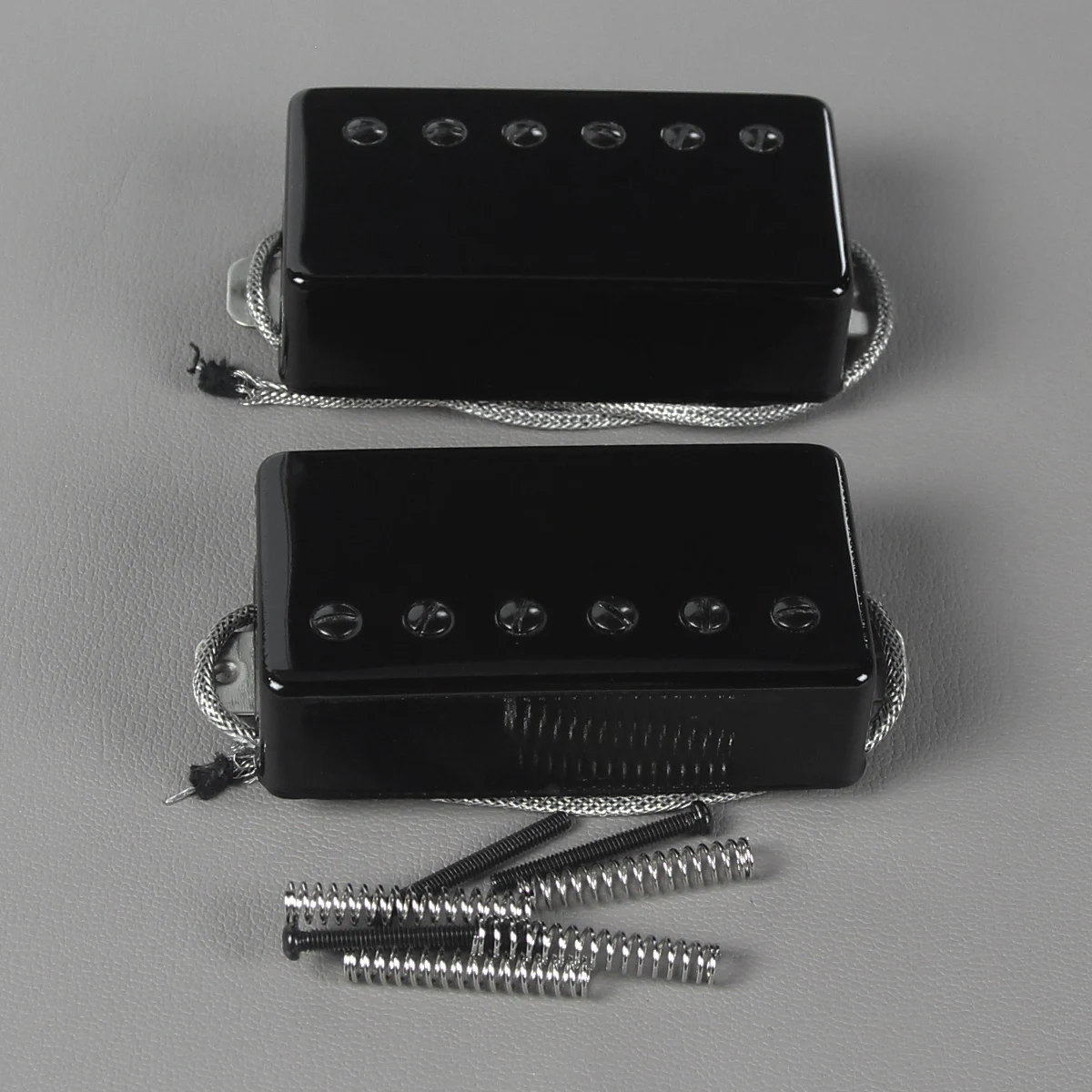 FLEOR 2PCS Alnico 5 Humbucker LP Guitar Pickup Neck Bridge Pickups Set Black Guitar Parts