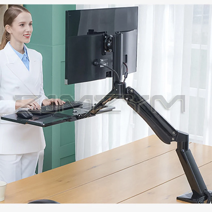 Computer Monitor with Keyboard Bracket NB40 Wall Mounted Rotatable Desktop Bracket Home Office Retractable Sit Stand Workstation