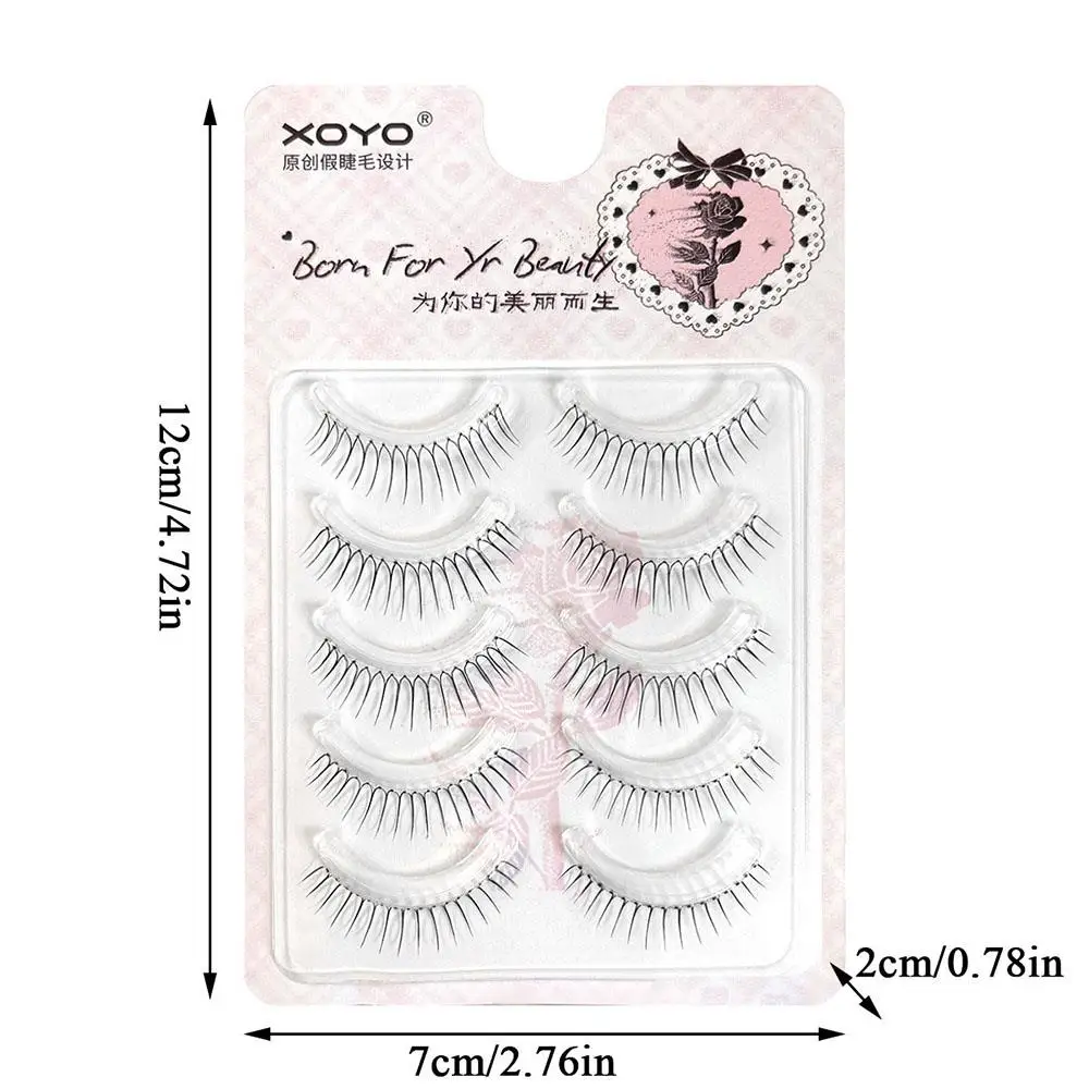 5 paires de faux cils Extension de cils cils croisés naturels en forme de U grappe de cils Dense maquillage des yeux cils cosmétiques réutilisables