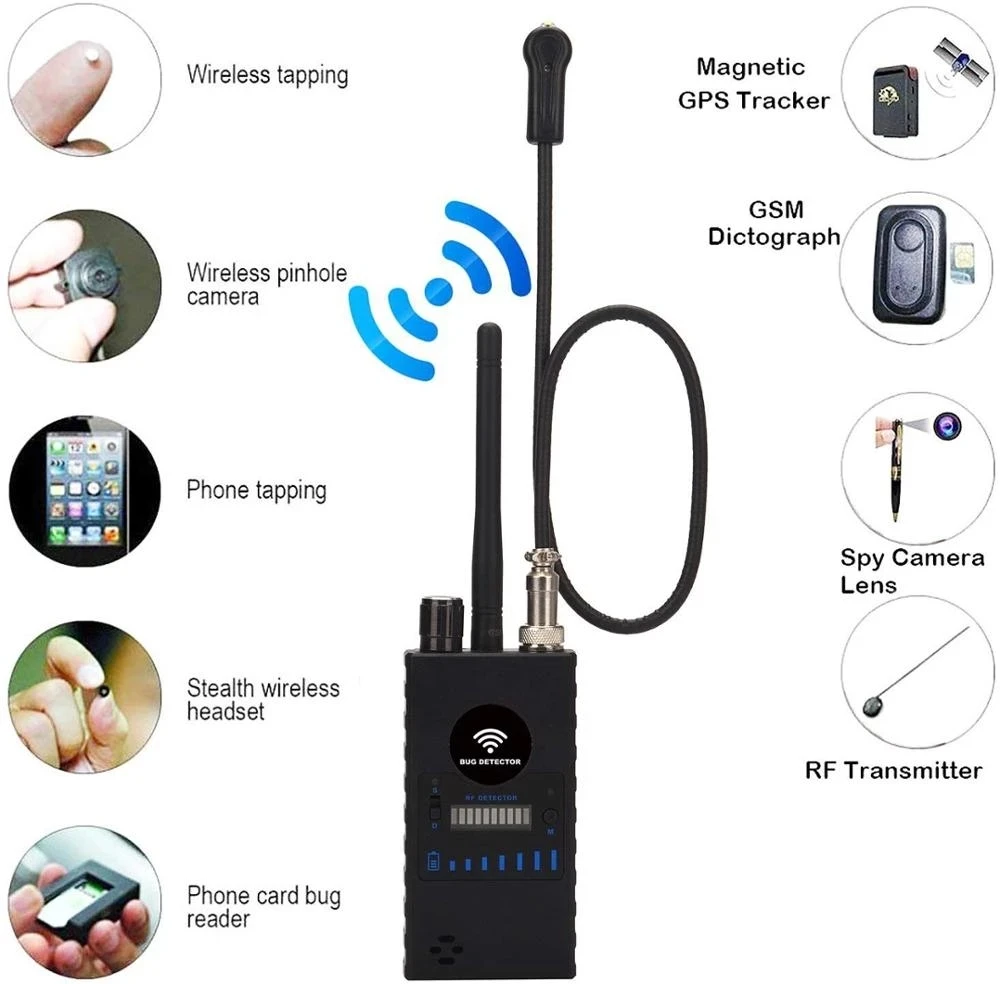 

G328B Anti-Spy RFSignal Detector High-Sensitivity Wireless Bug Detect GPS Tracker Lens GSM Listening Device Finder Radio Scanner