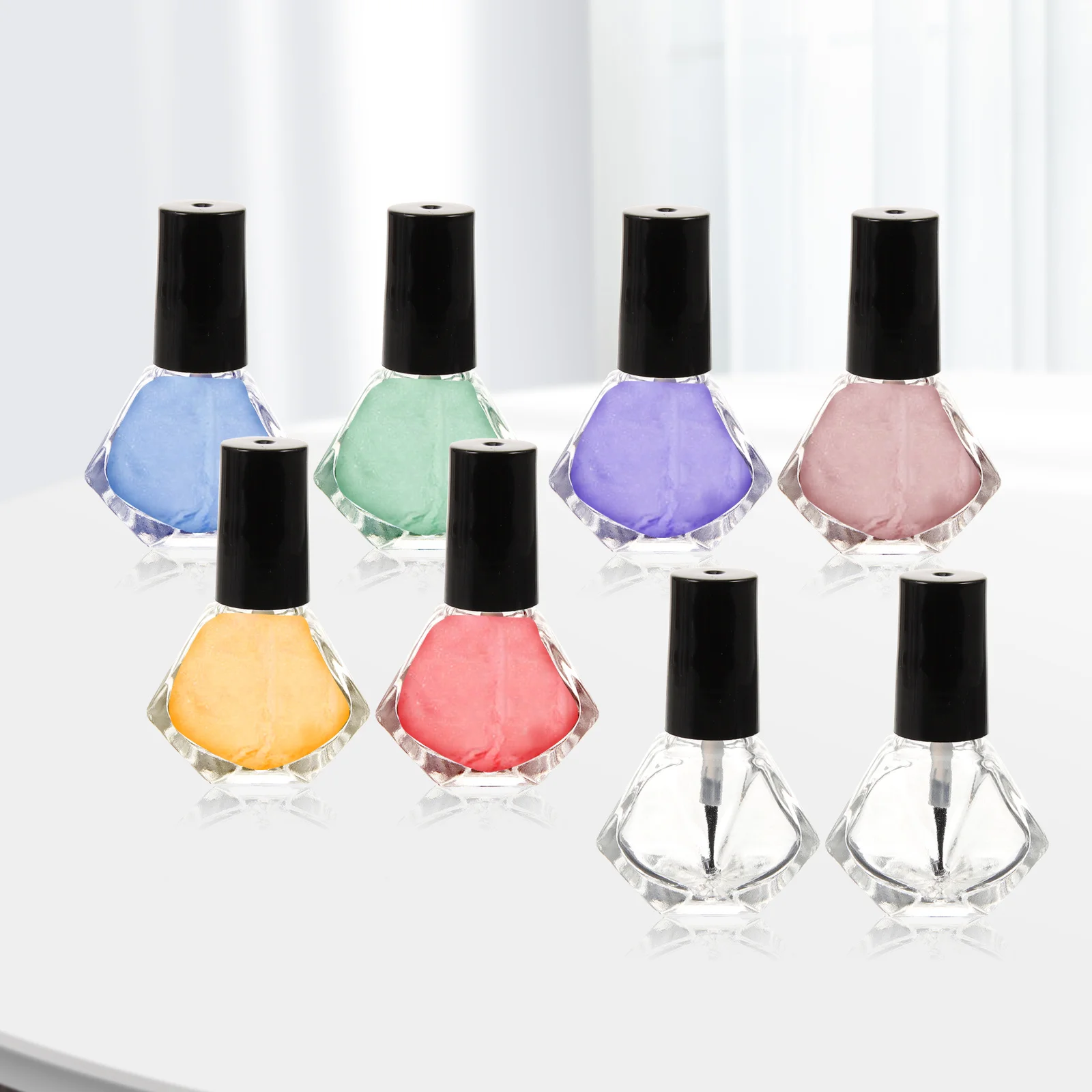 10 flacons de vernis à ongles en verre vides, rechargeables, légers, petits, portables, pour le voyage, contenants de gel pour manucure, outil de rangement