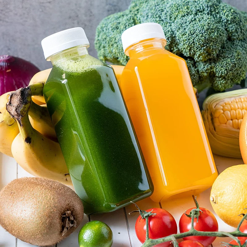 Contenedor de mermelada de leche para beber jugo, botellas de plástico vacías con tapas, botellas de agua, contenedores de bebidas transparentes a granel con tapa, 1 ud.