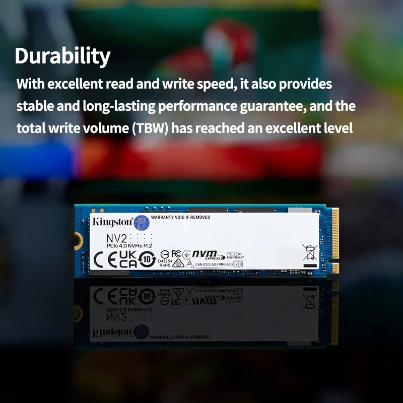 Kingston Internal SSD M.2 NVMe PCIe 4.0 NV2 M2 2280 2TB 1TB 500GB 250GB Support Desktop Laptop PC Intel AMD motherboard CPU