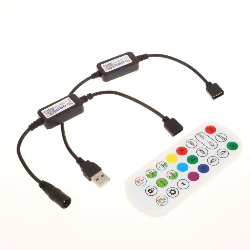 

1 Set RGB Colorful LED Light Strip Connector For APP Control DC USB 5V-24V Music Colorful Tape Light Mini Bluetooth Controller