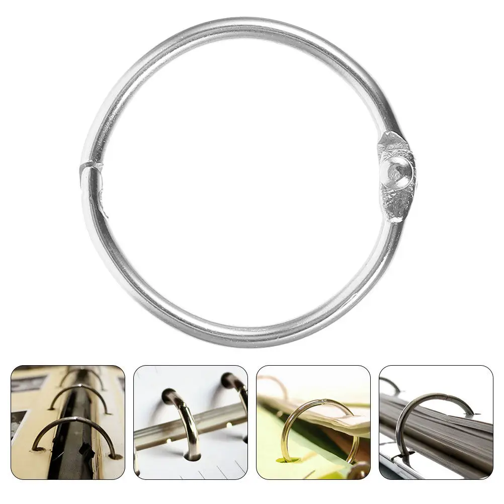 12Pcs Lightweight Metal Binder Rings Smooth Opening Closing Binding Rings for Planners Index Cards Notepads Crafts School Office