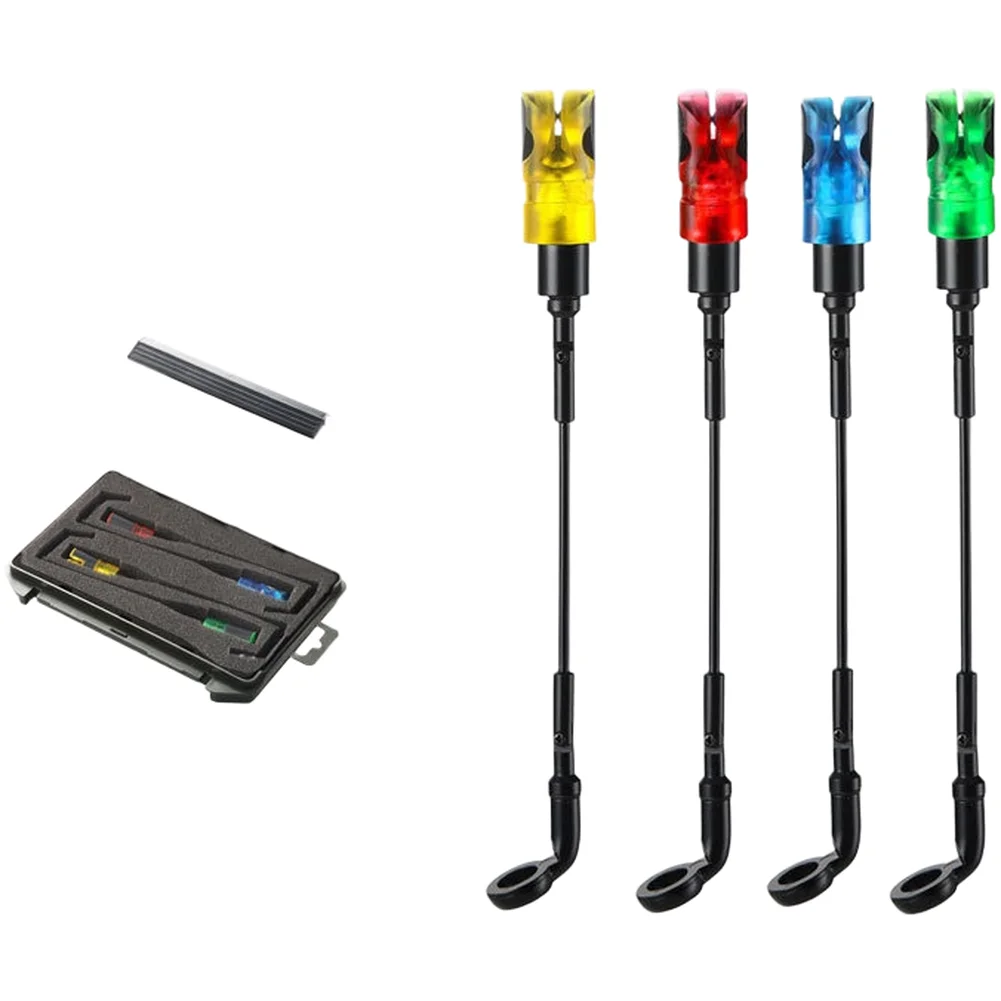Metal Fishing Alarm Accessory Swing Tensioner with Hard Rod Design and Magnetic Clip 4pcs in Box 20.5x14.5x2.8cm
