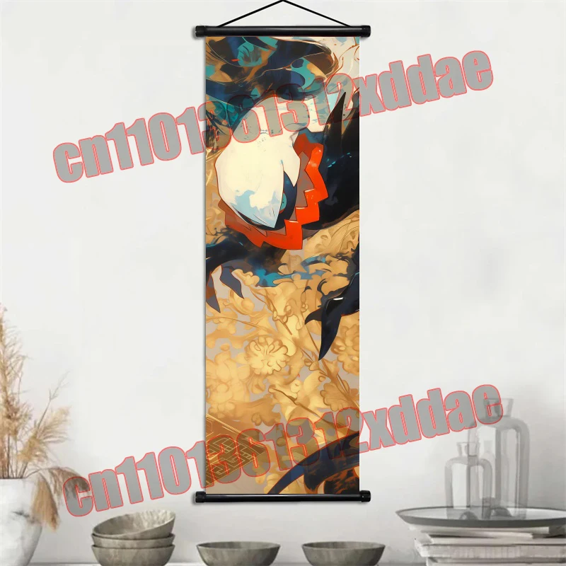 Classico cartone animato Anime Pokemon Darkrai Alta definizione Fresco dipinto a scorrimento di alta qualità adatto per la decorazione del soggiorno regalo