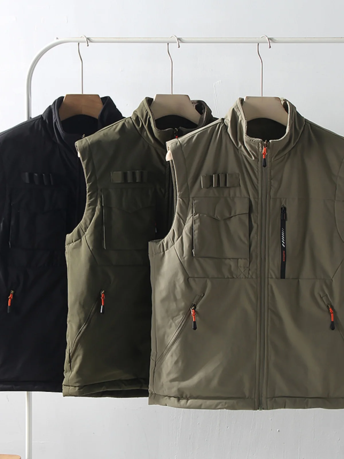 

Функция на открытом воздухе, легкая теплая мужская осенне-зимняя двусторонняя одежда, многоэтажная рабочая одежда, жилет с воротником-стойкой, майка