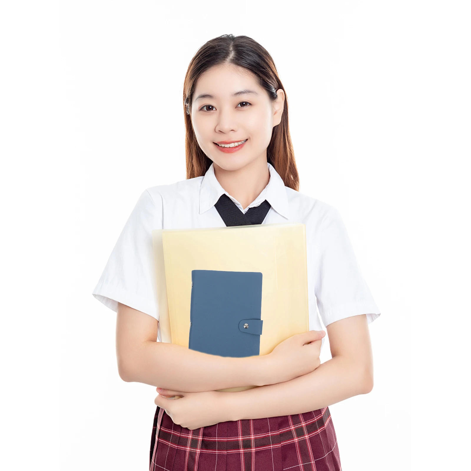 

1pc Plastic Invoice Album Business Checkbook Portable Bill Folder File Storage Organizer Office Receipt Document Holder Thick