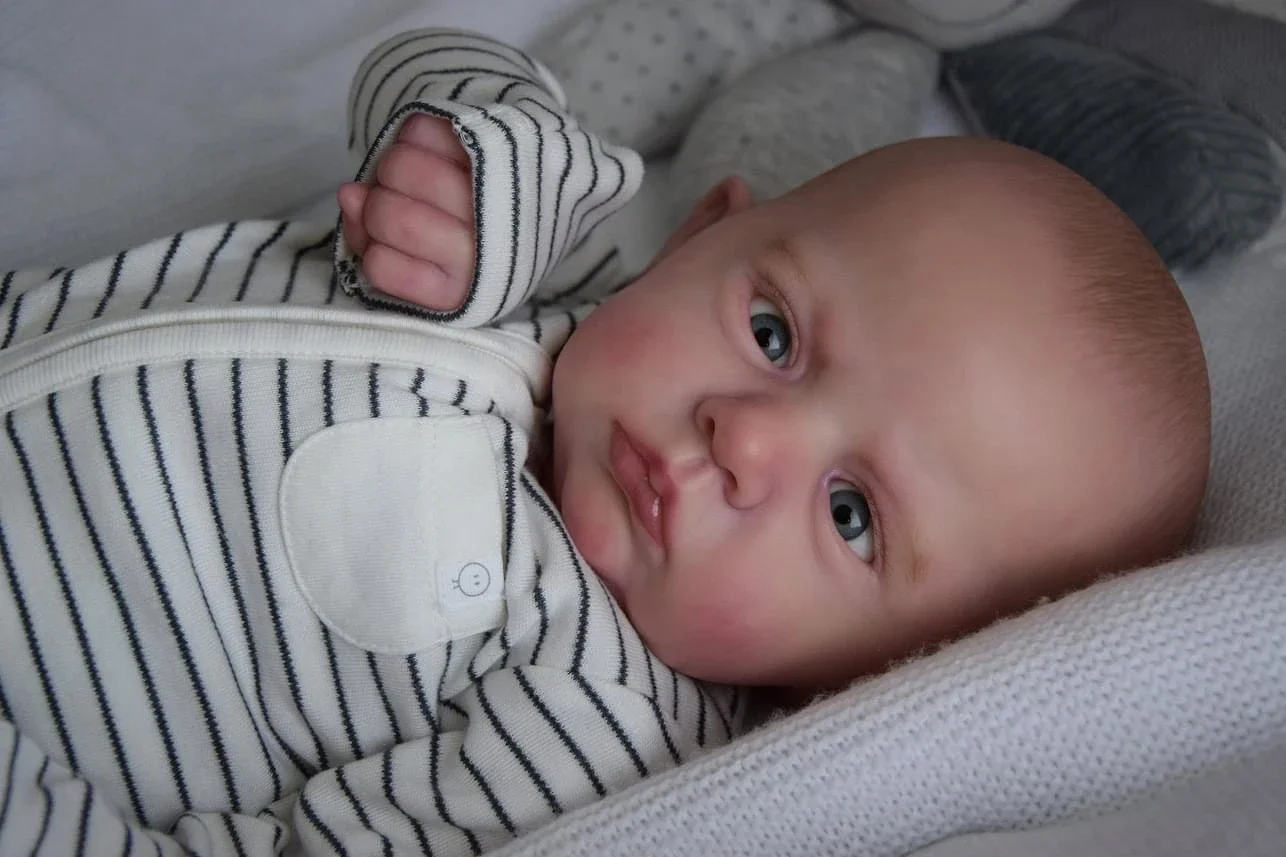 NPK 24''Alta qualità Reborn Cameron dipinta a mano pelle 3D vene visibili con capelli disegnati a mano bambola d'arte da collezione