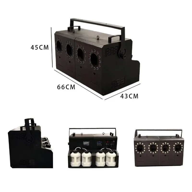 LED Smoke Bubble Fog Machine with 8CH DMX512 Remote Control Metal Construction for Stage Parties and Haze Dry Ice Effects