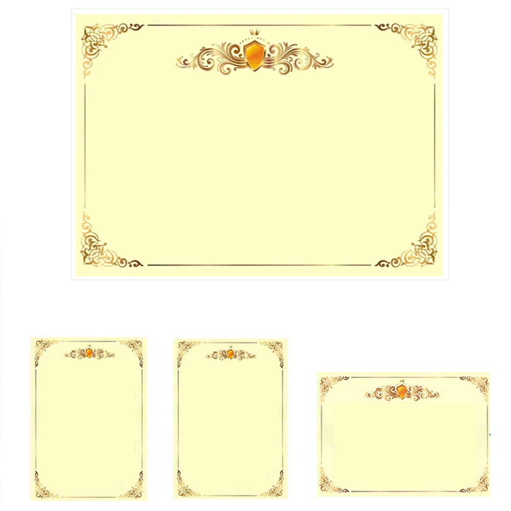 

100 pcs 21X29Cm Blank Gold Border Certificate Paper For Certificate Paper School Awards Graduation Recognition