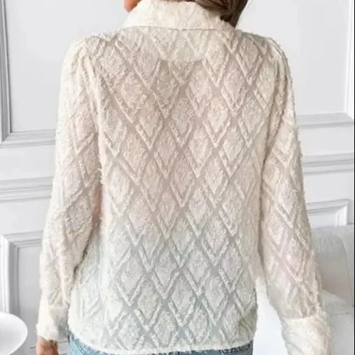 

High End Long Sleeve Shirt for Women 2025 New Elegant Loose Cardigan Top for Autumn Women's Fashion Lapel Blouses