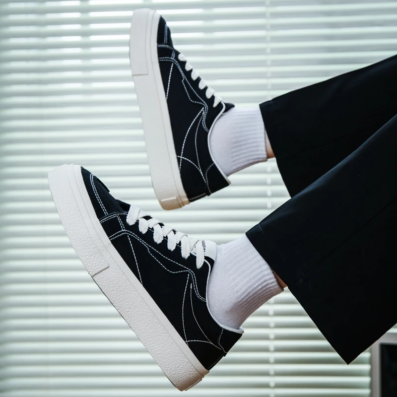 

2026 Men'S New Flat Bottomed Anti Slip Canvas Shoes Are Simple Fashionable Comfortable And Casual To Wear Men'S Shoes 39-44