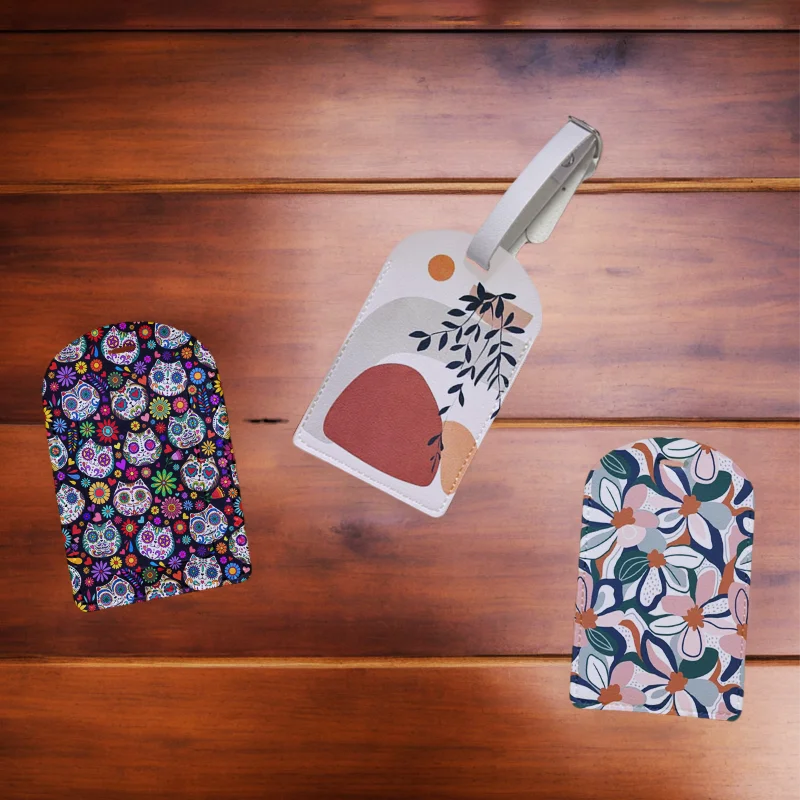 Bohemian Plants Retro Luggage Tags Personalized Suitcase Tag Airplane Travel Useful Accessories Privacy Cover Luggage Label
