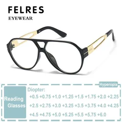 Luxury Brand Oversized Oval Reading Glasses Women Men Retro Double Bridges Glasses Fashion Pilot Glasses Presbyopia Eyeglasses