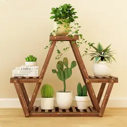 Flower Rack Multi-layer Indoor Shelf Balcony Household Living Room Succulent Solid Wood Assembly Flower Pot Rack