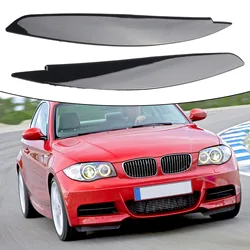 1 Pair Car Front Headlight Cover Sticker Head Lamp Eyelid Eyebrow Cover For BMW 1 Series E87 E88 E81 E82 Eyelids Brows 2008-13
