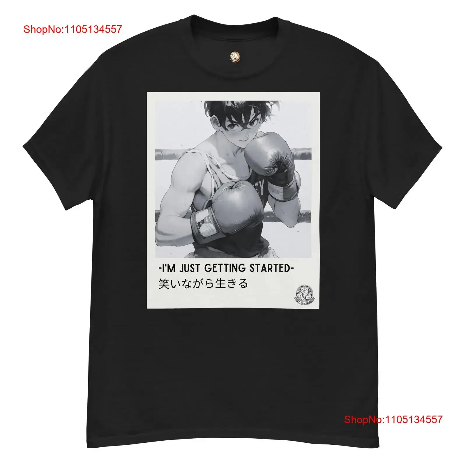 Live With Laughter Novelty Anime T Shirt Just Getting Started Black vintage Washed streetwear Soft Breathable Stylish