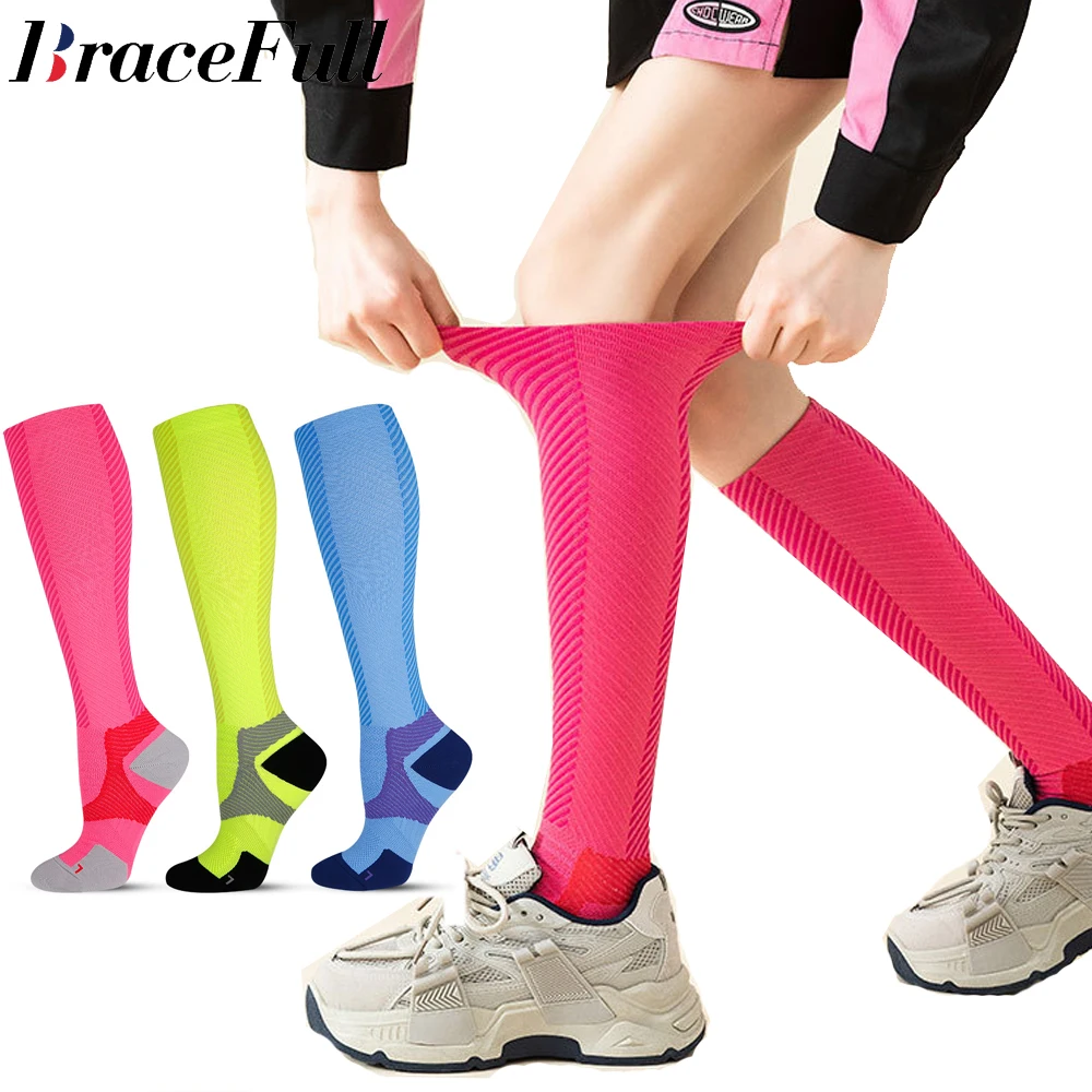 1Pair Running New Compression Stockings Pressure Nursing Socks For Edema,Diabetes,Varicose Veins,Blood Circulation Sports Socks