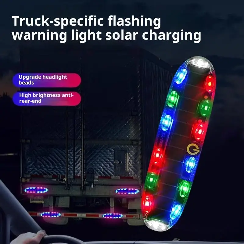 Solar Warning Light Car Rear Collision Prevention Free Breathing Light Motorcycl Electric Vehicle Bicycle LED Tail Flashing Ligh