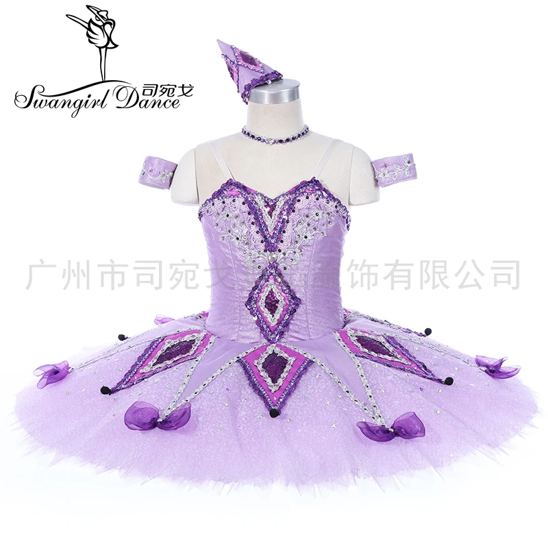 Adult Lilac Purple Harlequinade Professional Ballet Tutu Costumes Girls Classical Pancake Tutu  BT4286