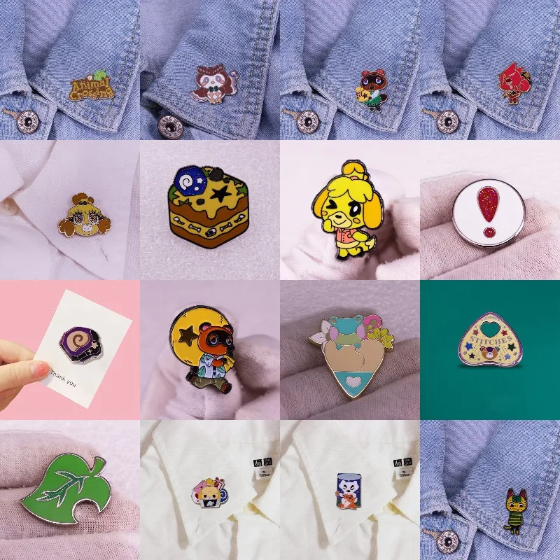 Hard Enamel Pins Funny Animal Game Forest Cute Villager Brooch Isabel Cartoon Jewelry Backpack Lapel Pin Child's Game Fans Gifts