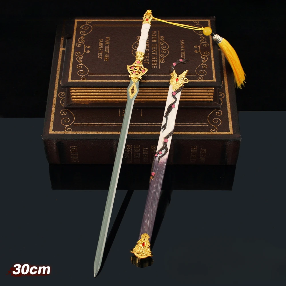 30CM Naraka Bladepoint Cold Fragrance Sword Game Peripherals Full Metal Craft Weapon Model Collectible Desk Ornaments Boy Toy