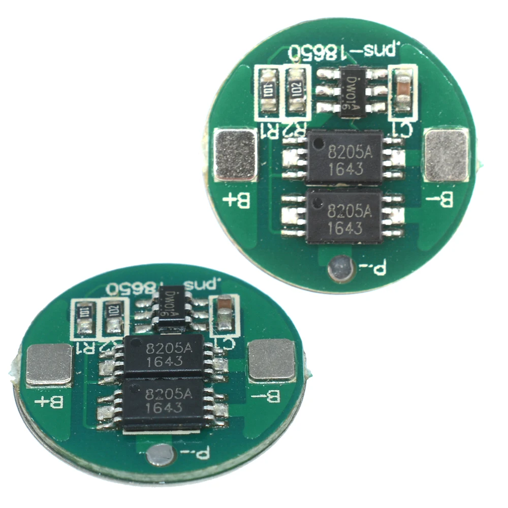 4-8A Dual MOS Round Charge and Discharge Protection Board 18650 Lithium Battery Charging Protect Module Overcharge Overcurrent