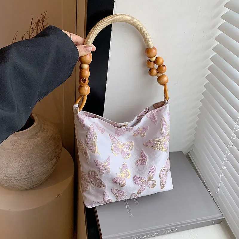 

Women's Imitation Silk Underarm Bag Tote Chinese Style Bohemian Crossbody Purse Arrival Handmade Embroidery Vintage