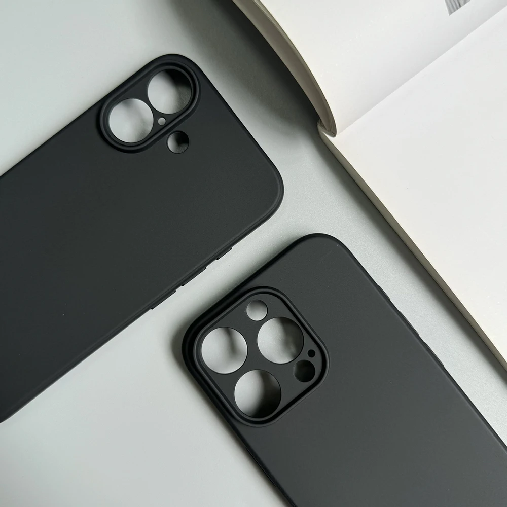 Luxuriöse, matte Silikon-Handyhülle für iPhone 16 Pro Max 16 Plus, gefiederte, feine Loch-Augenschutzhülle – Detail 7