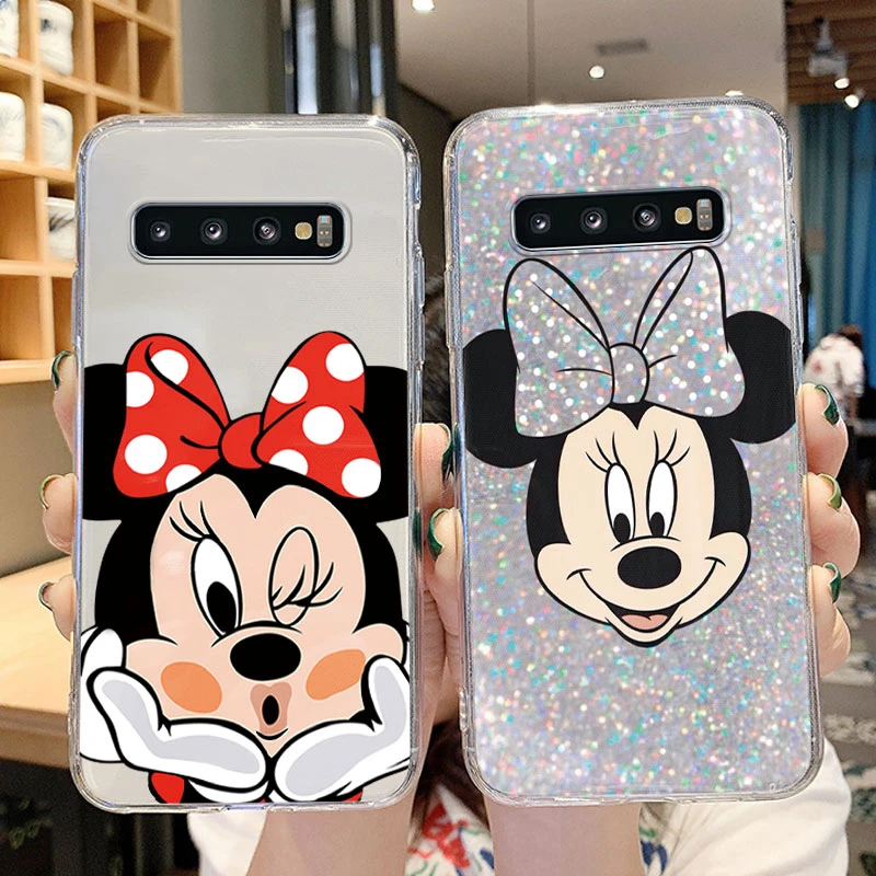 Funda blanda de dibujos animados de Mickey Minnie Mouse para Samsung Galaxy S10 Plus S10E S10 + Funda de teléfono TPU transparente Funda para Samsung S10