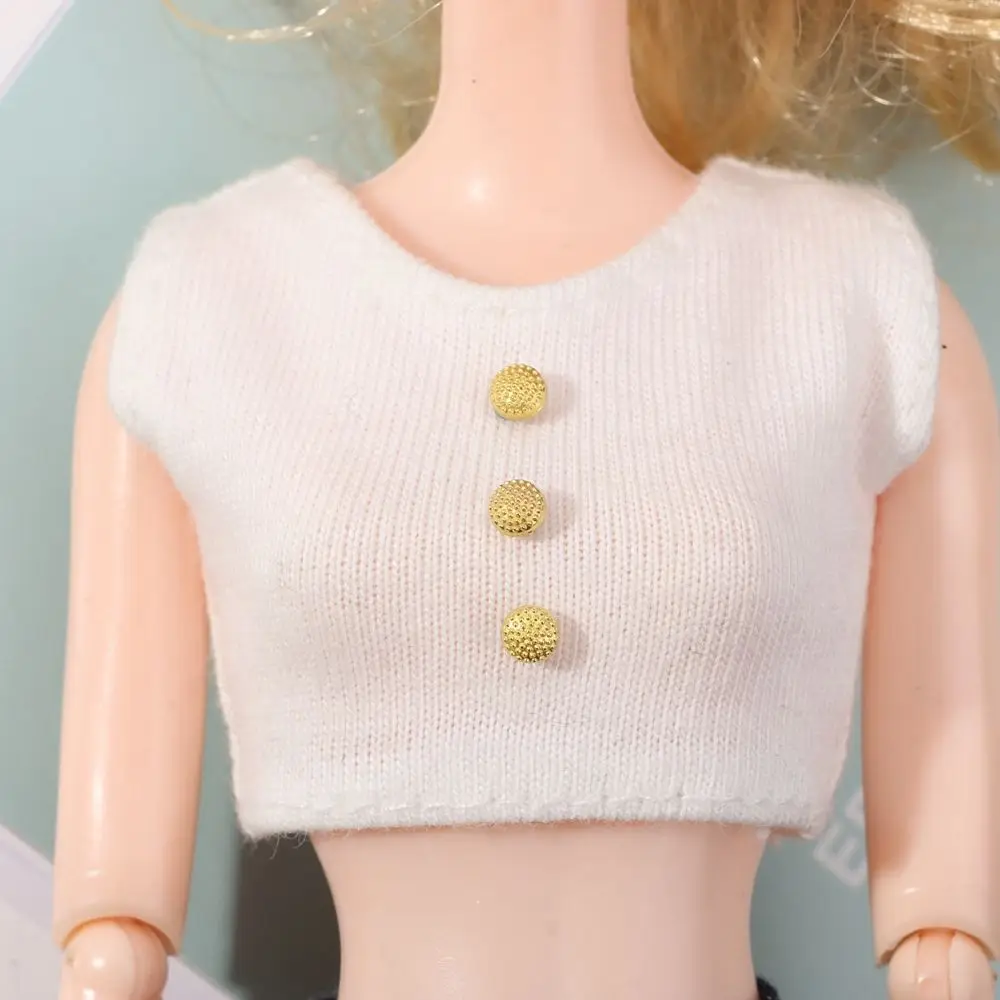 20pcs 4mm Dollhoues Miniature Pattern Decoration DIY  Clothes Metal Buckles Mini Coat Buttons Clothing Sewing Buckle