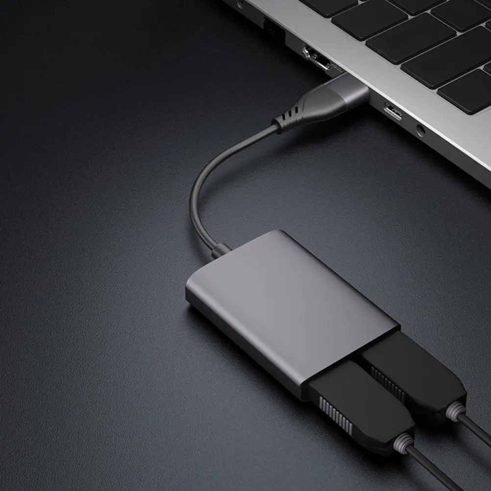 

Адаптер USB Type-C для двух мониторов, USB 3.0 хаб, разветвитель видео и аудио 1080P 60 Гц, высококачественный