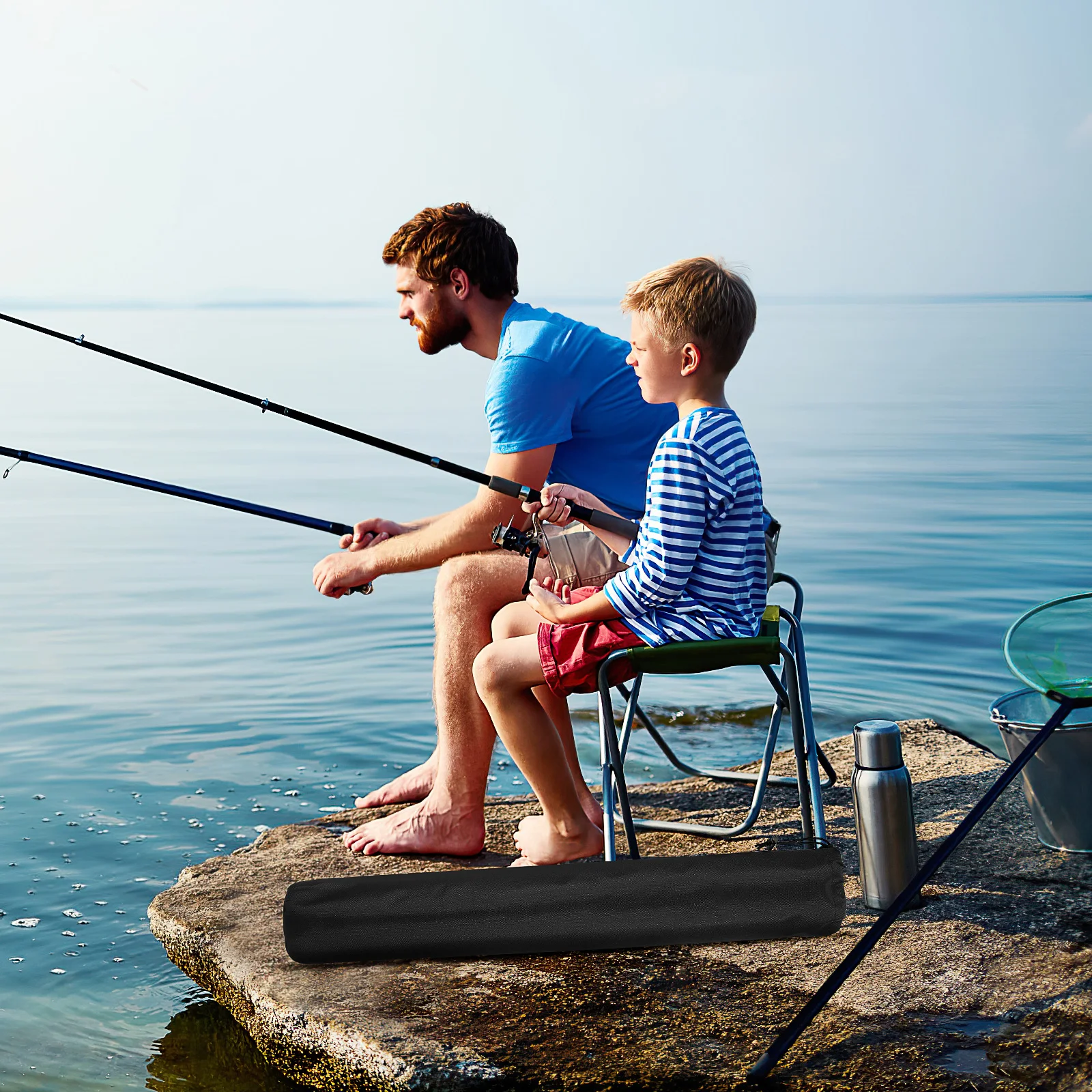 

Camping Tent Rod Bag Portable Oxford Cloth Storage Pouch Fishing Rod Carrying Bag Outdoor Awning Pole Organizer