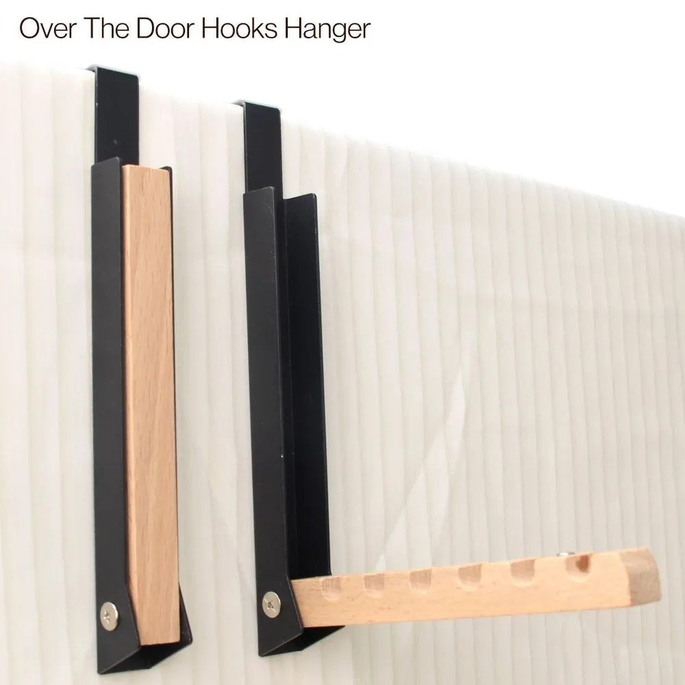 New Collapsible Over The Door Hanger 6 Slots Multi-Purpose Hanging Coat Rack Space Saving Wooden Clothes Drying Rack for Travel
